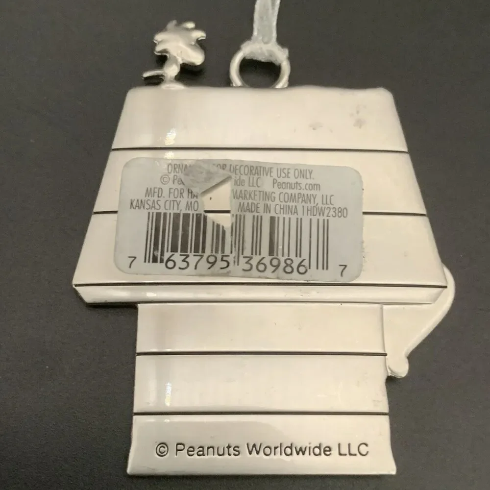 Peanuts Hallmark Snoopy Jenna Name Woodstock Doghouse Metal Ornament